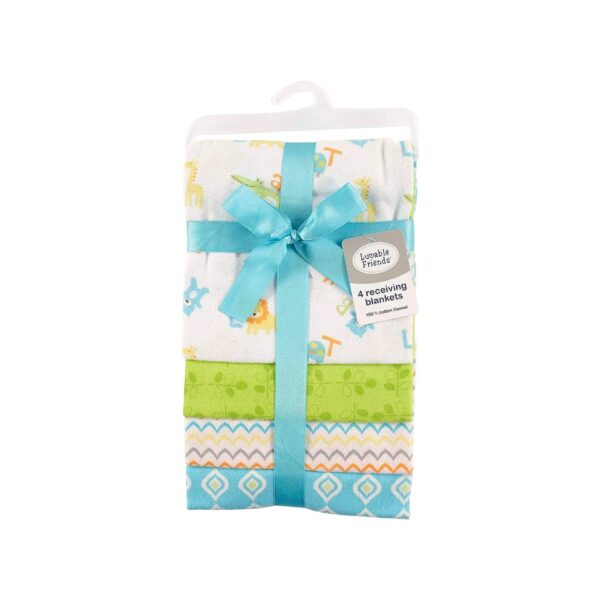Luvable Friends Unisex Baby Cotton Flannel Receiving Blankets, Abc, One Size - Diaper Yard Gh
