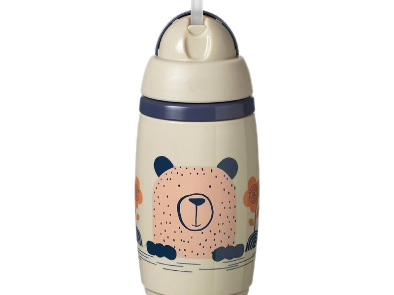 Tommee Tippee Grey Superstar Insulated straw bottle 266ml