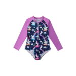 Girls Purple Rash Guard Swimsuit