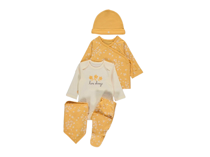 Yellow Floral 5 Piece Gift Set