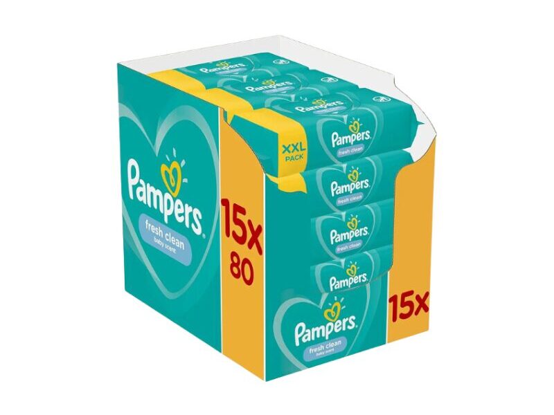 Pampers Fresh Clean Scented Baby Wipes 15 x 80