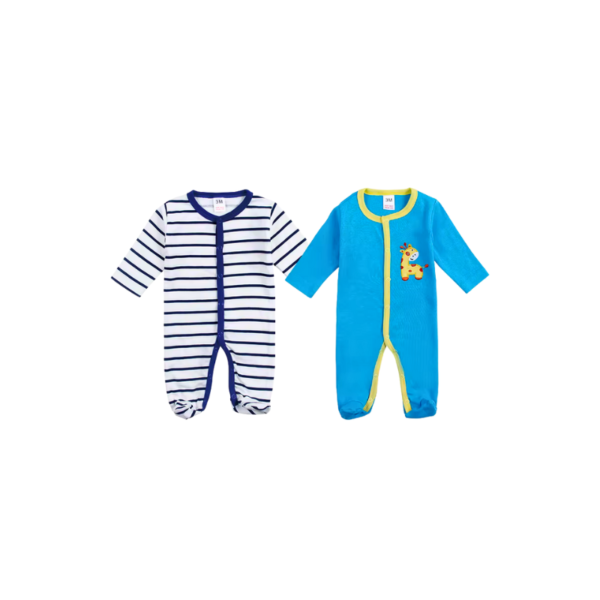 alt="Newborn Baby Cotton Rompers 2 Pack Soft Breathable"