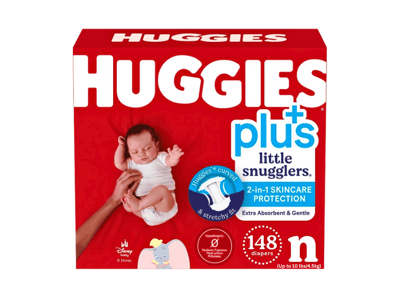 "Huggies Plus Little Snugglers Diapers Size N"
