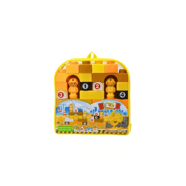 Engineering building blocks set with worker figures