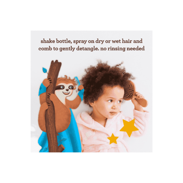 Directions for Aveeno kids spray on curly hair