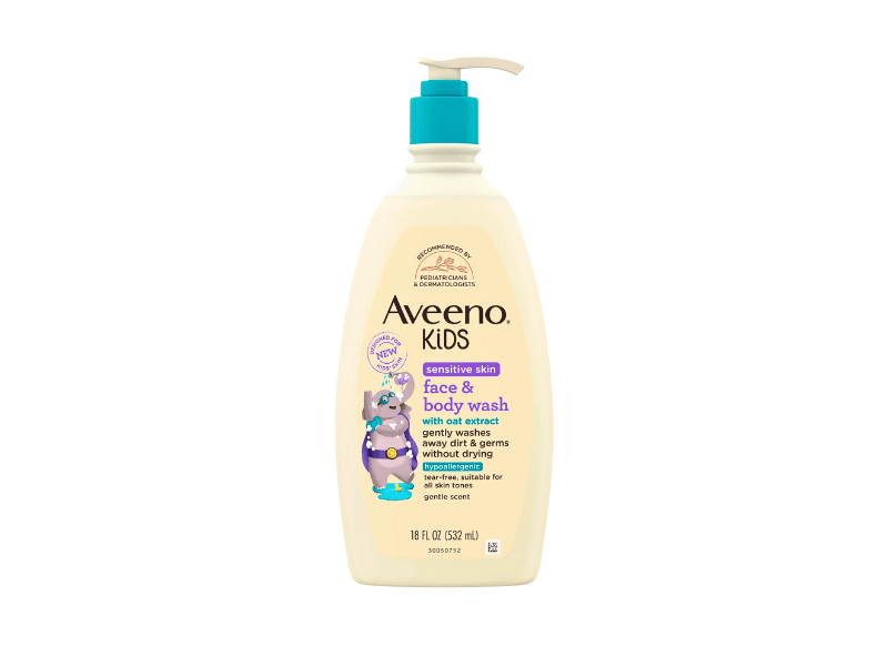 “Aveeno Kids tear-free sensitive skin cleanser”