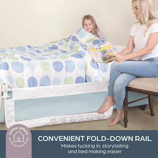 toddler bed safety rail with breathable mesh guard