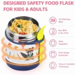 leak proof kids food jar with spoon and insulation