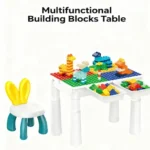 kids building blocks table with storage and chair