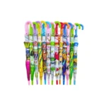 children rain umbrella curved handle bright colors