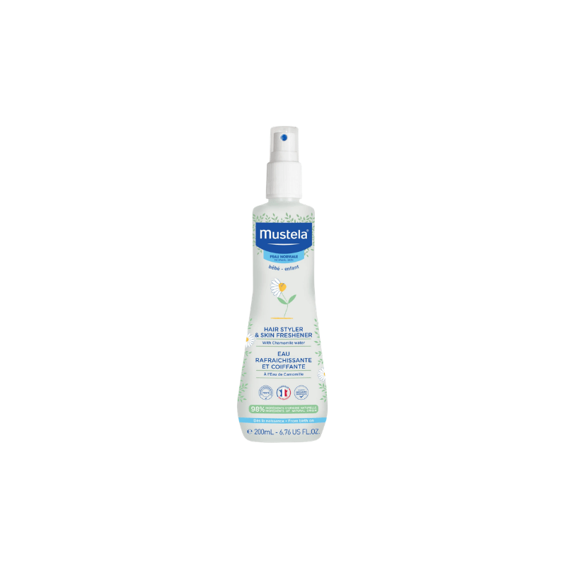 mustela hair styler and skin freshener spray for babies