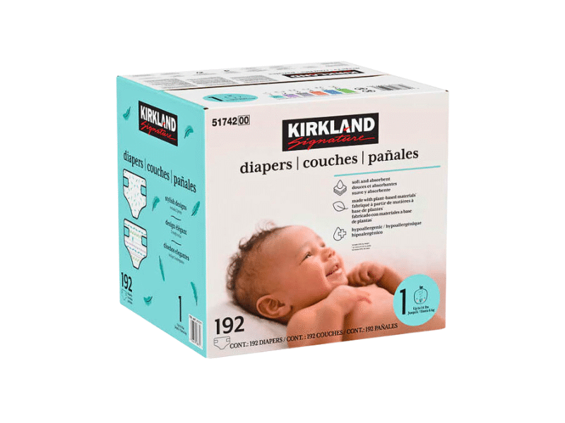 Kirkland Baby Diapers Size 1- 6 with Wetness Indicator