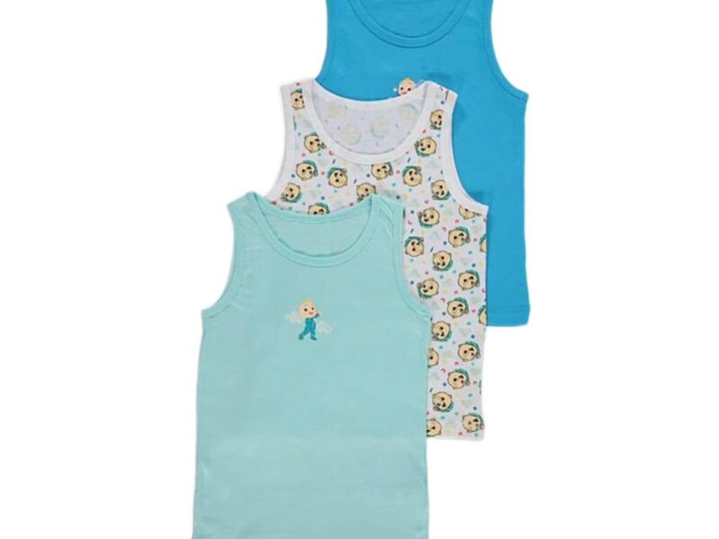 CoComelon Assorted Character Print Vests 3 Pack 12-18m - Diaper Yard Gh