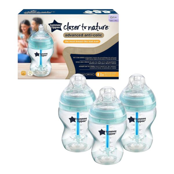 Tommee Tippee Advanced Anti-Colic 3 Pack Baby Bottle 260ml - Diaper Yard Gh