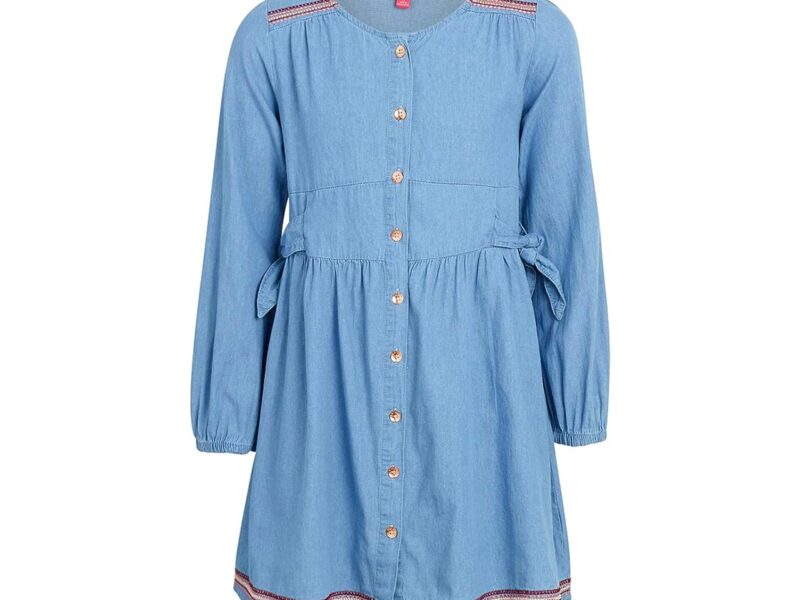 Vince Camuto Girls Embroidered Denim Dress - Diaper Yard Gh