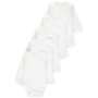 3-6m White Long Sleeve Bodysuits 5 Pack