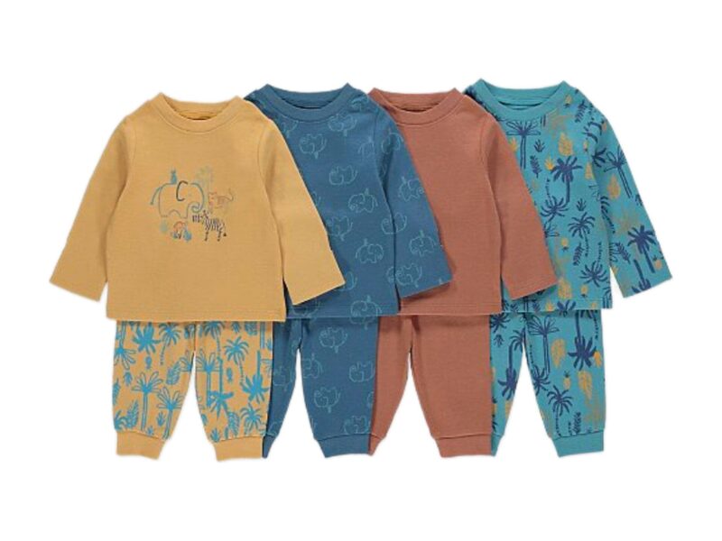 0-3m Tropical Safari Print Pyjamas 4 Pack - Diaper Yard Gh