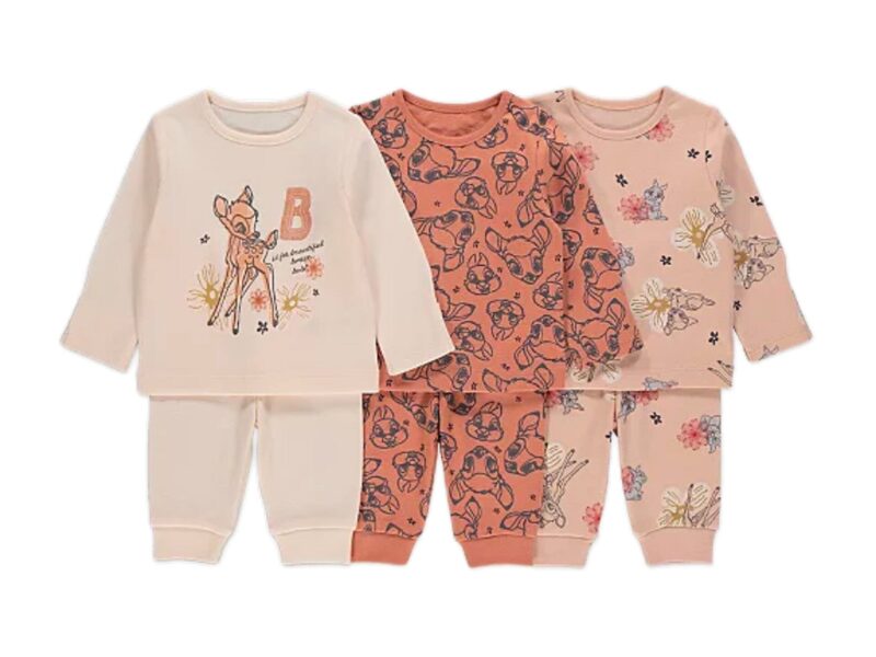Disney Bambi Pink Pyjamas 3 Pack - Diaper Yard Gh