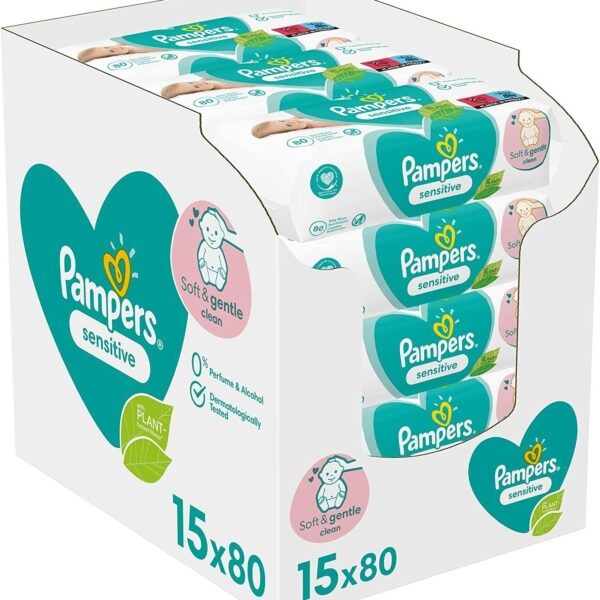 Pampers Baby Sensitive Wipes 15x80 Per Box - Diaper Yard Gh