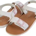 Nicole Miller Girls' Glitter Strap Flat Sandals Size 8T