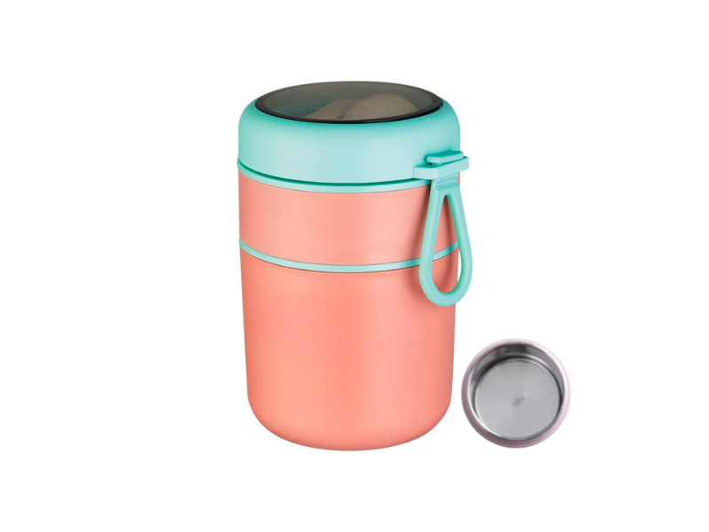 Double Layer 710 ml Stainless Steel Insulated Food Flask with Spoon