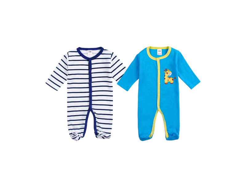 alt="Newborn Baby Cotton Rompers 2 Pack Soft Breathable"