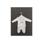 Newborn Cotton Kimono and Footed Pants and Hat Set - Image 3