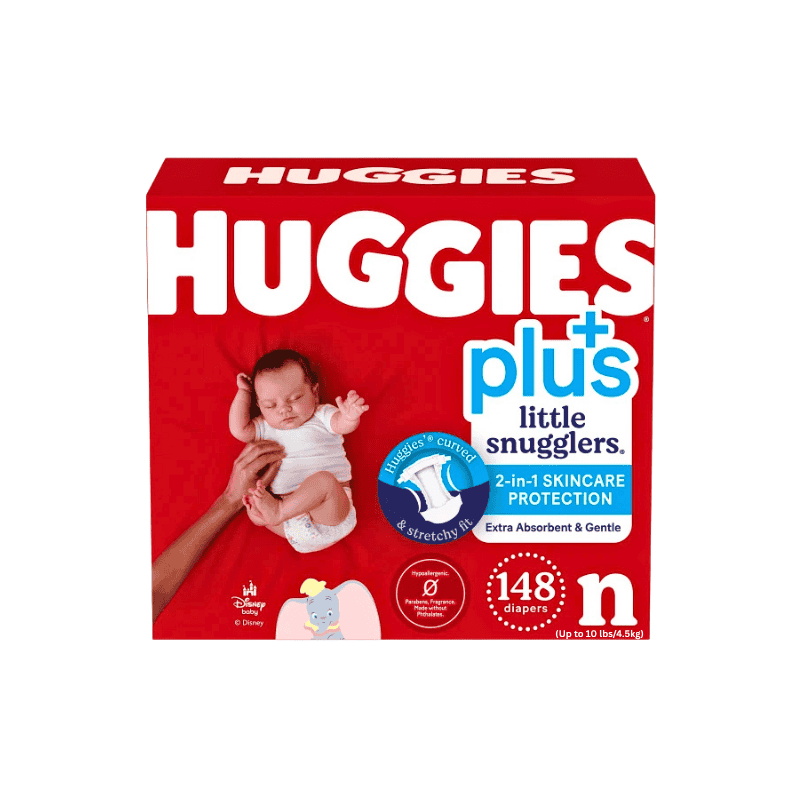 "Huggies Plus Little Snugglers Diapers Size N"