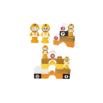 Kids engineering block set in yellow and orange