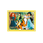 Disney princess puzzle scene with Mulan, Merida and Jasmine