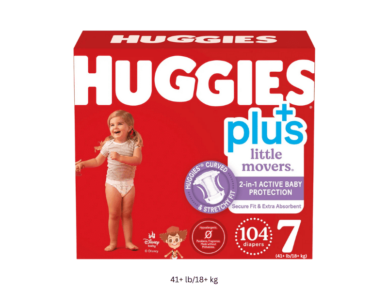"Huggies Plus Little Movers Diapers Size 7 - Diaper Yard Ghana"