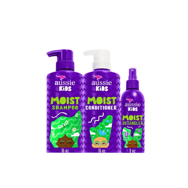 Aussie Kids Moist Shampoo, Conditioner & Detangler Set