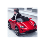 Child riding red 12V electric sports car