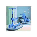 Kids foldable light up musical scooter blue