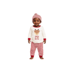 santa is my bestie bib and hat set