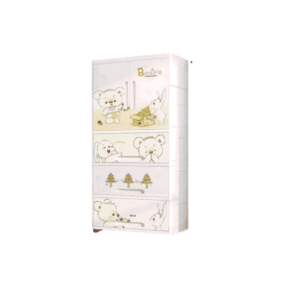 kids cartoon bear wardrobe nursery storage