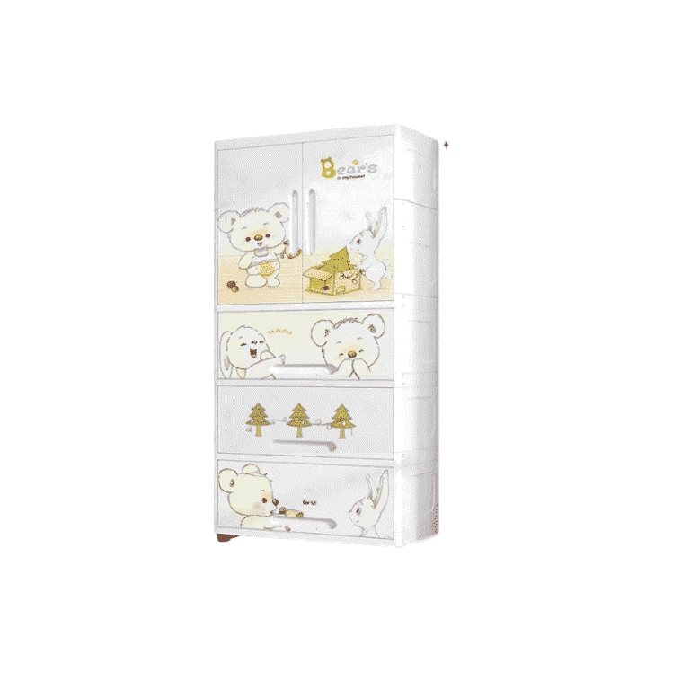 kids cartoon bear wardrobe nursery storage