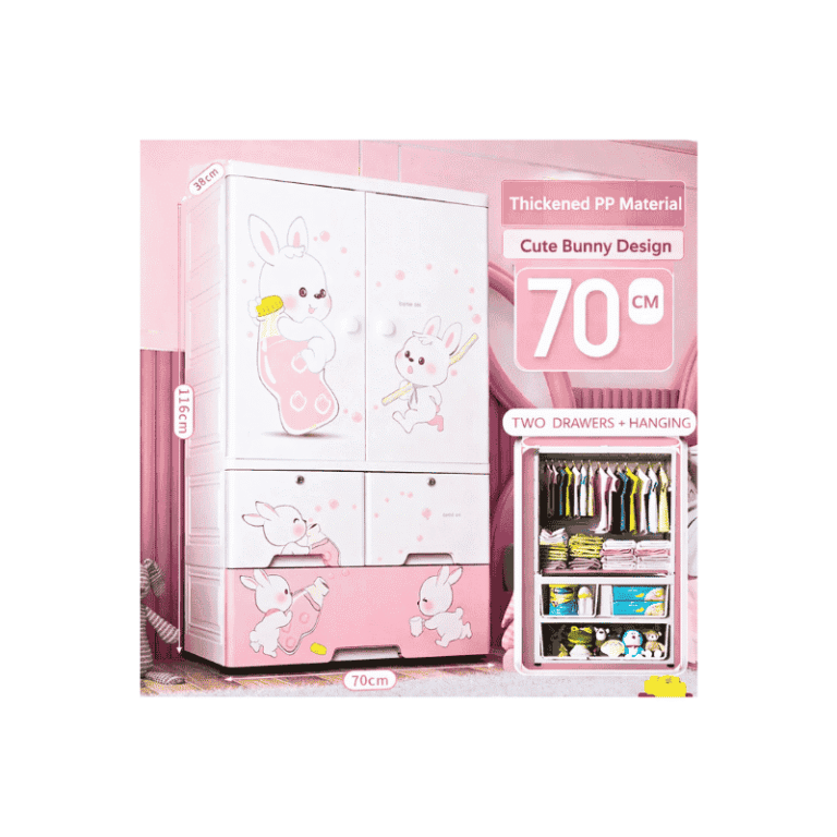 Cute bunny kids wardrobe storage cabinet
