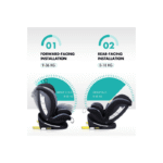 Reecle 360° rotating baby car seat with ISOFIX