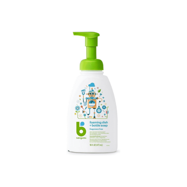 Babyganics Foaming Dish & Bottle Soap fragrance free front view
