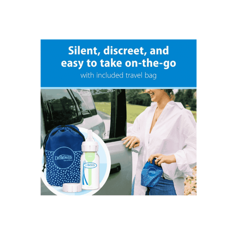 Dr. Brown’s anti-colic bottle included with silicone breast pump