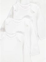 3-6m White Long Sleeve Bodysuits 5 Pack - Image 2