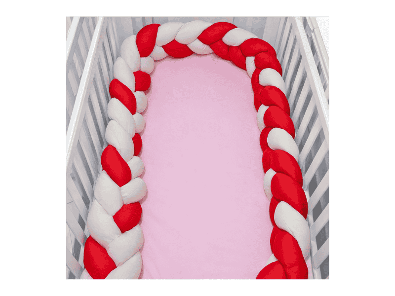 3 Strand Baby Cot Bumper 350cm - Braided Crib Protector Anti-Collision Head Protection