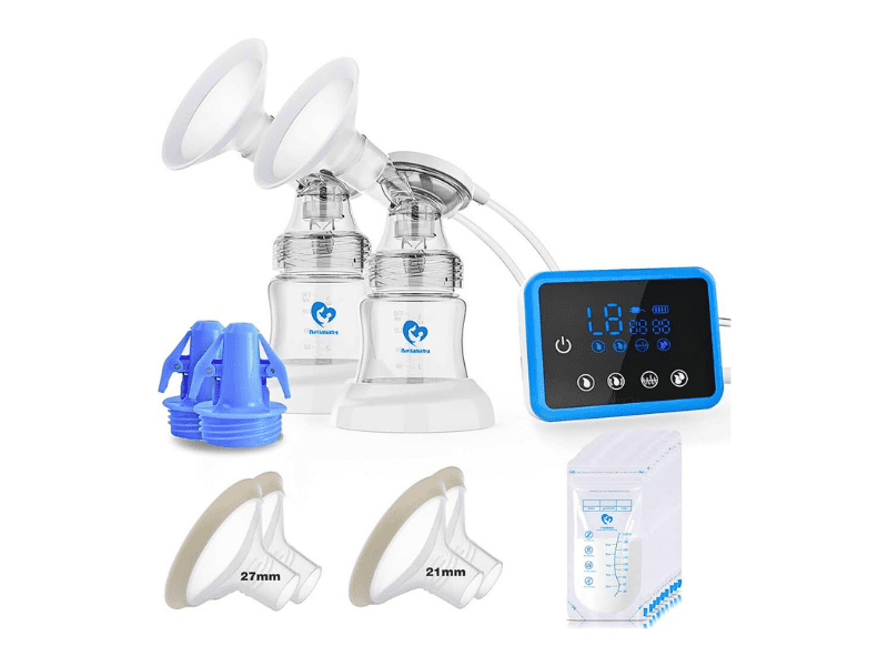 Bellababy electric breast pump with LED touch display ? Portable Double Breast Pump with LED Touch Control (21mm, 24mm & 27mm Flanges)