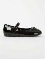 Girls Black Patent Ballerina Shoes - Image 3