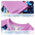 Girls Purple Rash Guard Swimsuit - Image 4