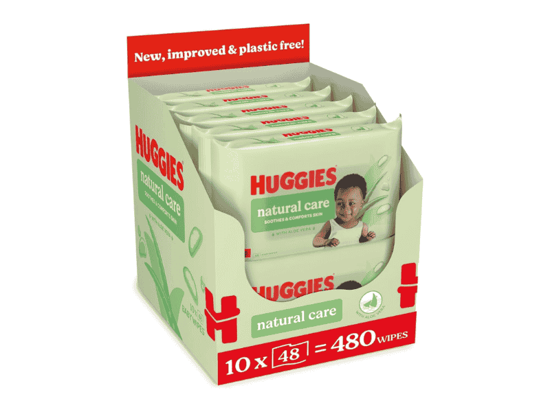 Huggies Natural Care Baby Wipes - 10 Packs (480 Wipes)