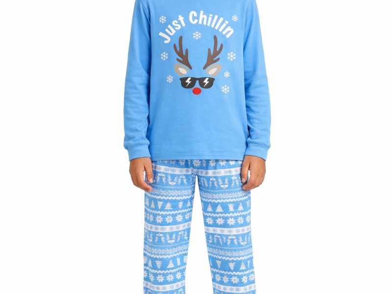 Just Chillin' Blue Christmas Pyjamas for Boys - Size 10 Years