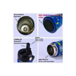 Kids 350ml Stainless Steel Insulated Water Bottle with Straw - Image 3