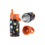 Kids 350ml Stainless Steel Insulated Water Bottle with Straw - Image 4